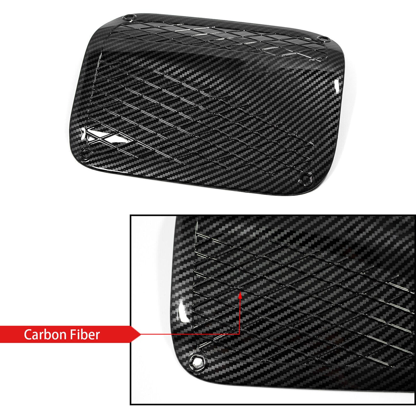 Carbon Fiber Look Fuel Tank Cap Gas Oil Box Cover for Toyota for Camry 18-23