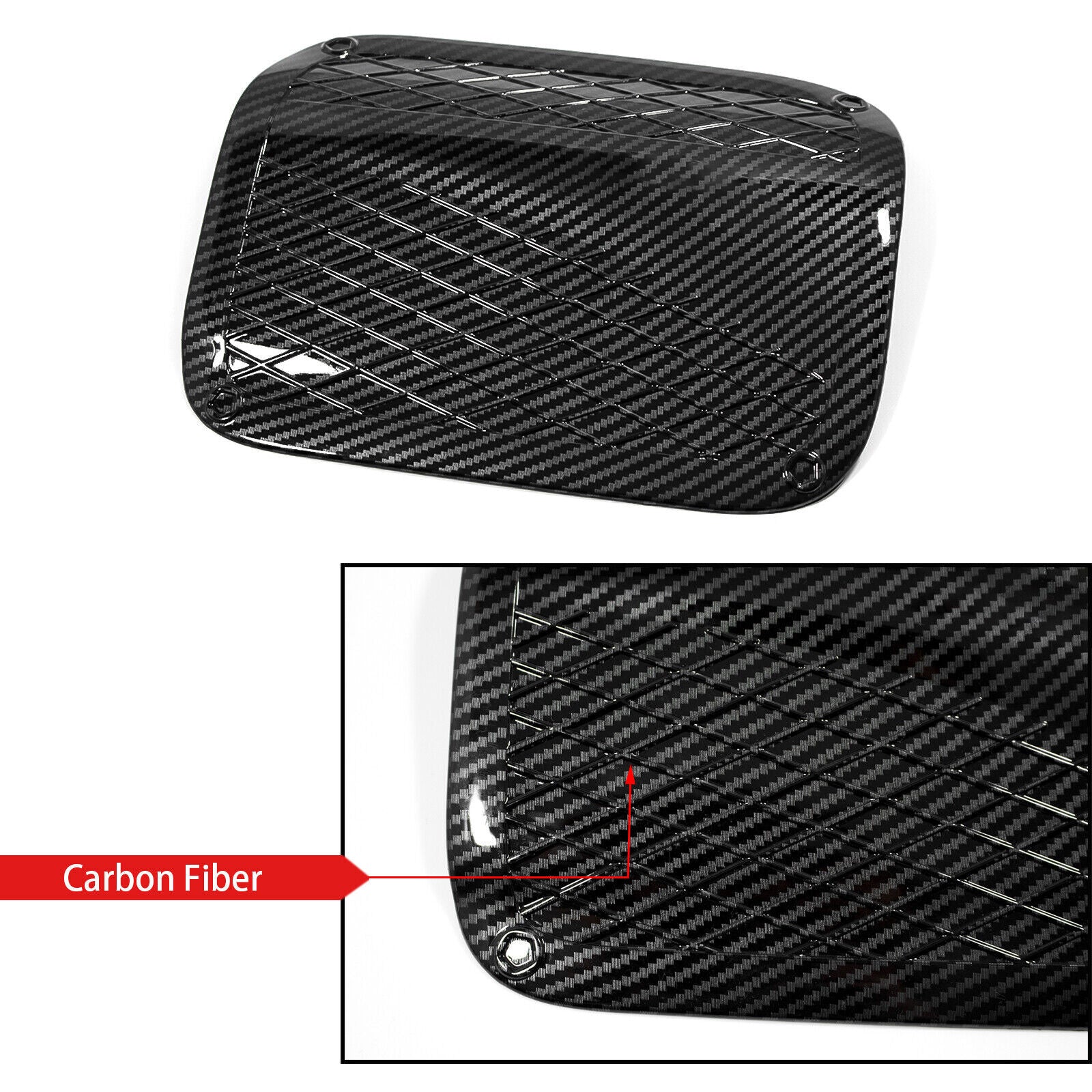 Carbon Fiber Look Fuel Tank Cap Gas Oil Box Cover for Toyota for Camry 18-23