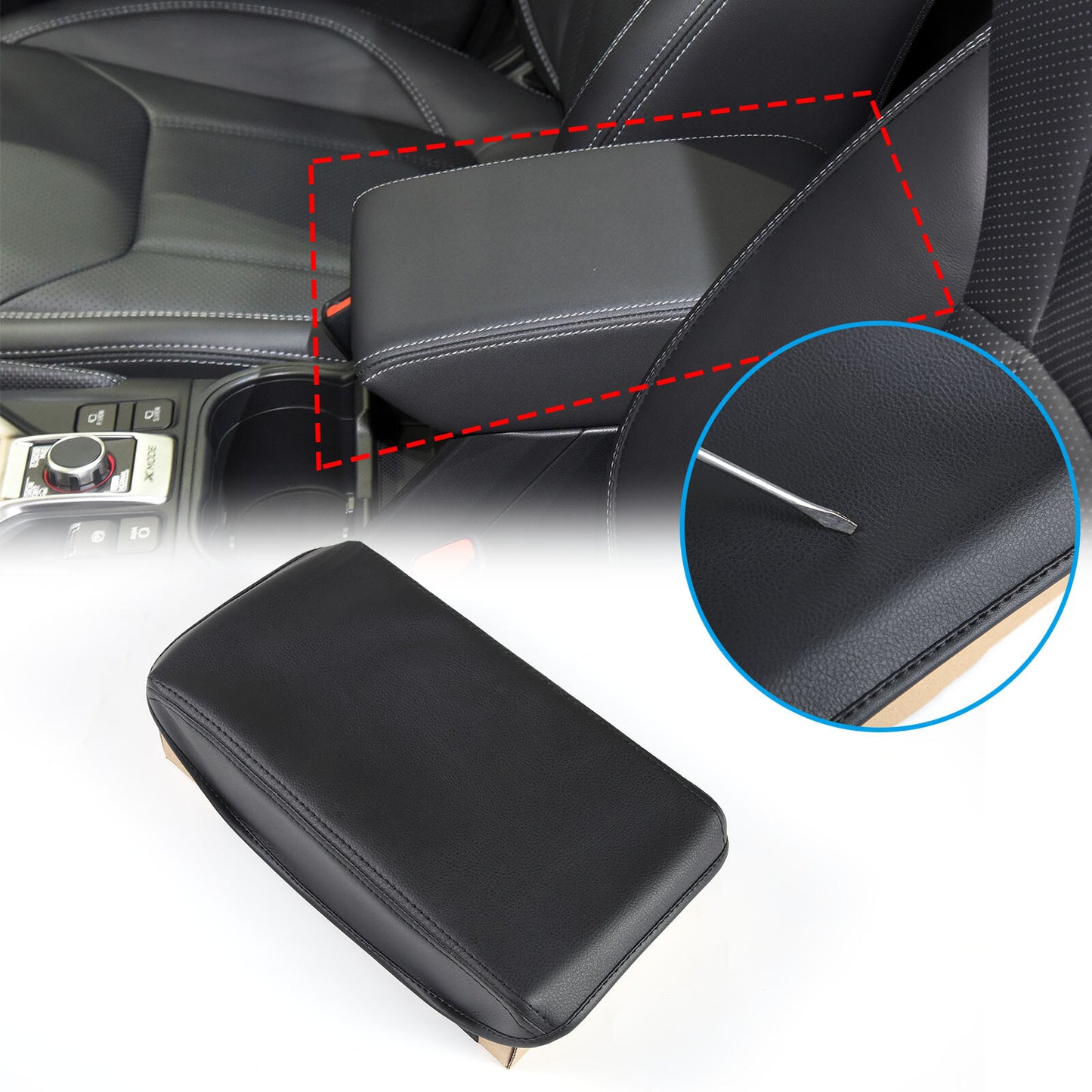 Red Carbon Fiber Armrest Box Switch Sticker Decal for Infiniti G25 G37 07-13- v