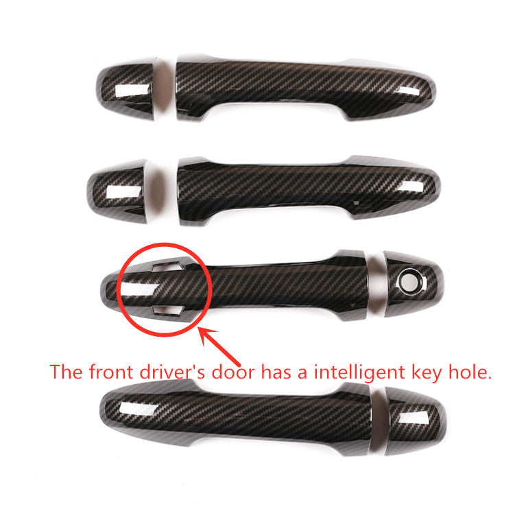 For Tacoma 2016-2023 Carbon Fiber Front Car Door Handles Cover Trim 8pcs v