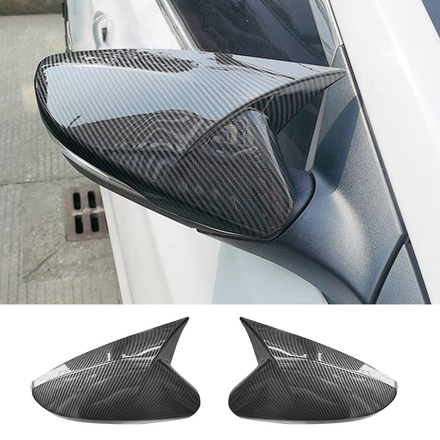 Carbon fiber exterior OX corner mirror cap trim for Hyundai for Veloster 12-17