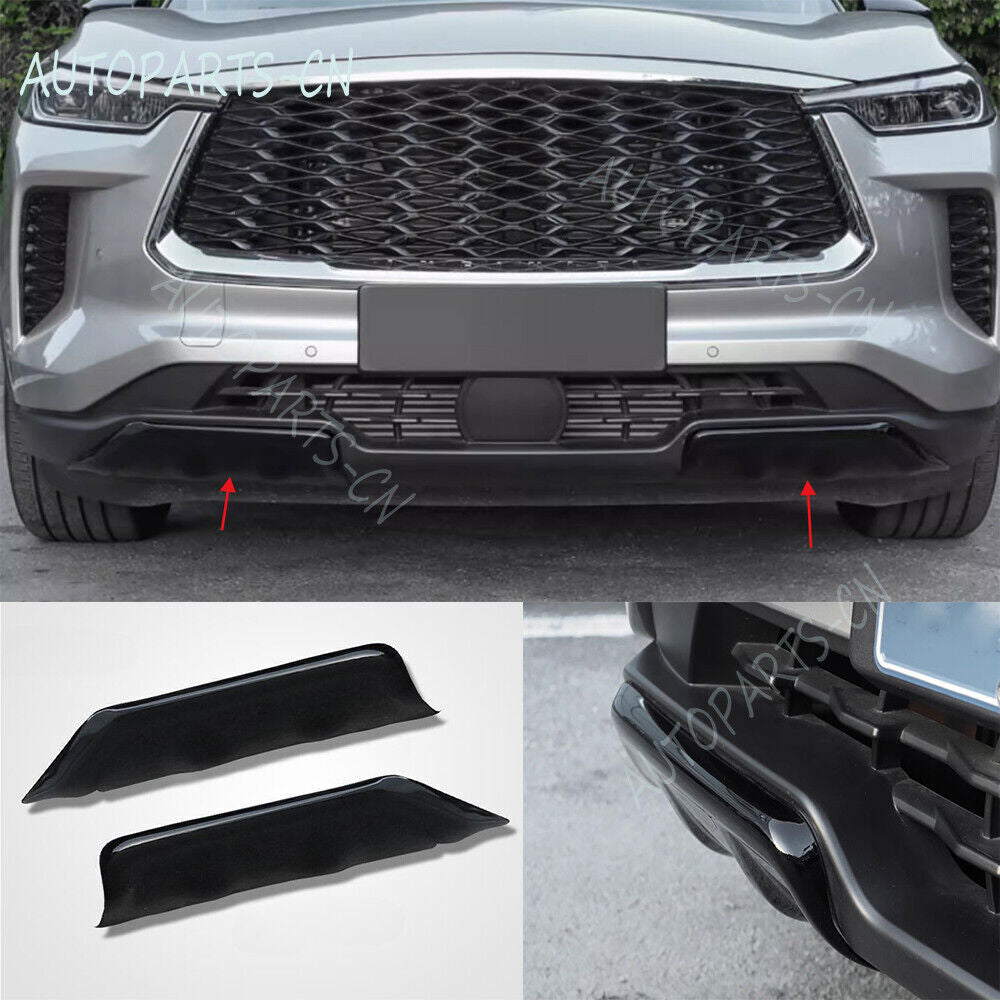 for Infiniti QX60 2022-2023 Glossy black Front Bumper Both Side Lip Spoiler B n