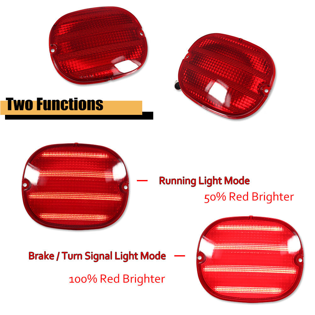 4-Piece Red LED Taillight and Taillight Lens Kit for 90-96 for Chevrolet for Corvette C4