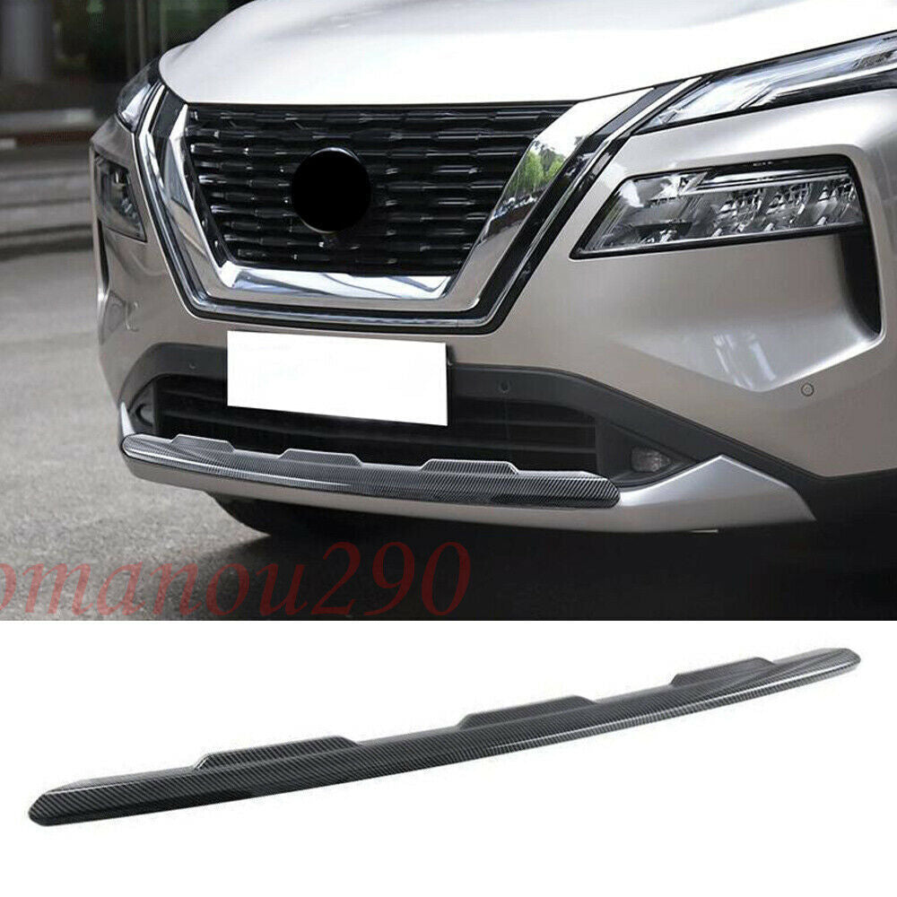 Exterior Front Bumper Carbon Fiber Protector Cover Trim for Nissan Rogue 2021-23