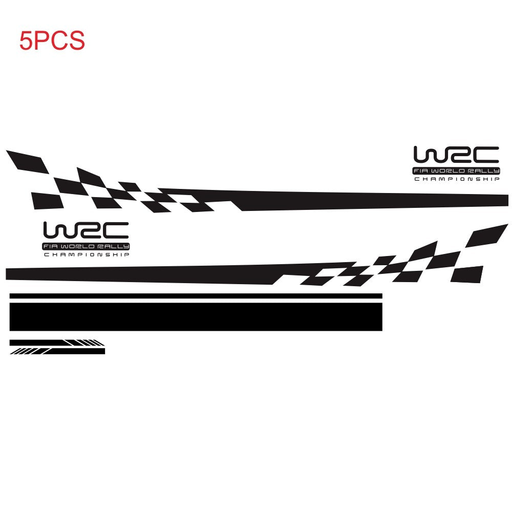 5pc Car Body Decal Sticker Rearview Mirror Vinyl Sports Long Stripe Decal Decor