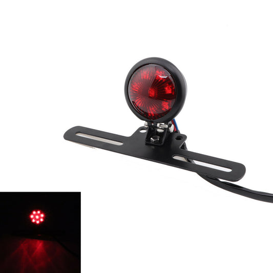 Black for Mini Bates Style LED Tail Brake Light For Bobber Chopper Cafe Racer Custom Q