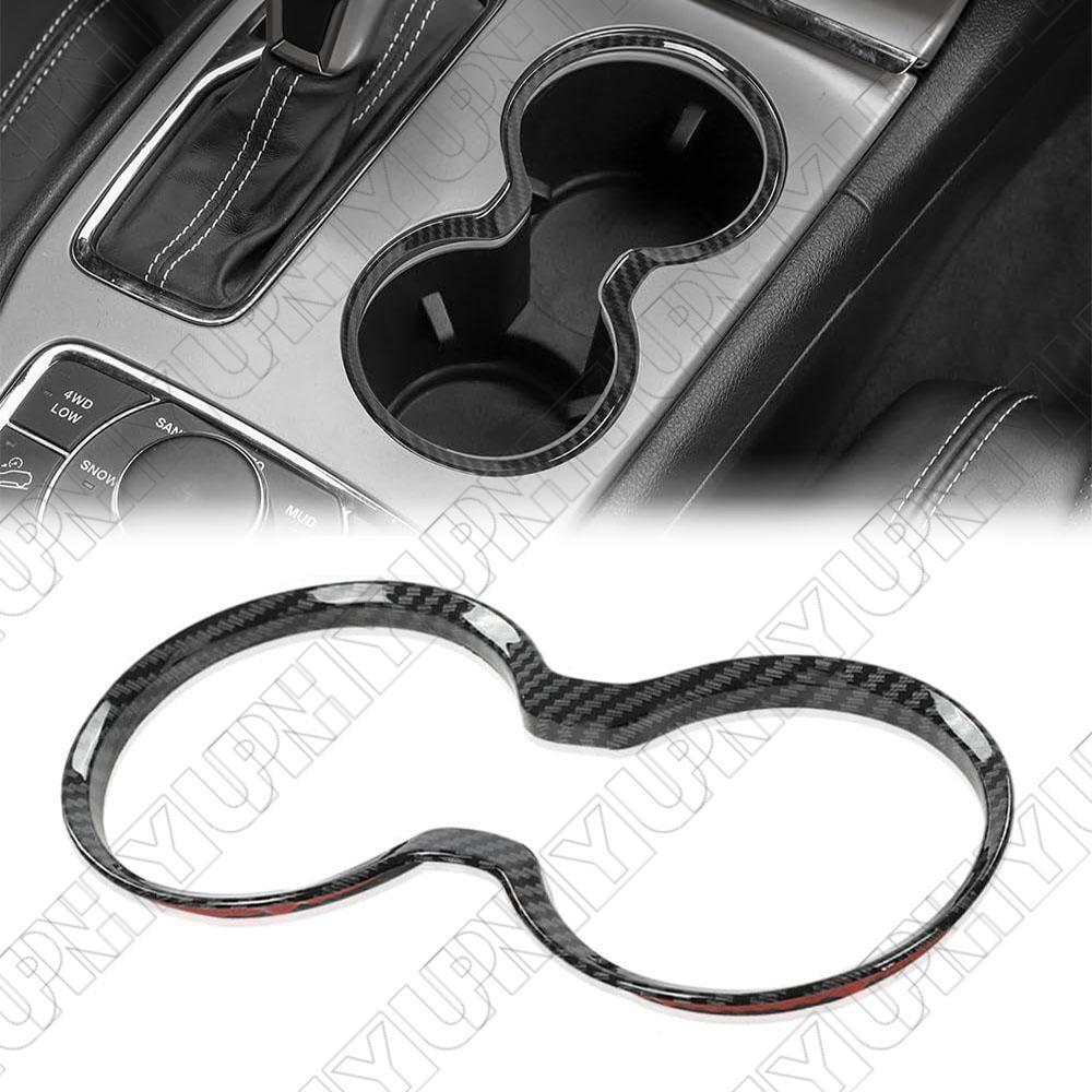 For 2011-2021 for Jeep for Grand Cherokee Carbon Fibre Style Cup Holder Cover Trim Bezel