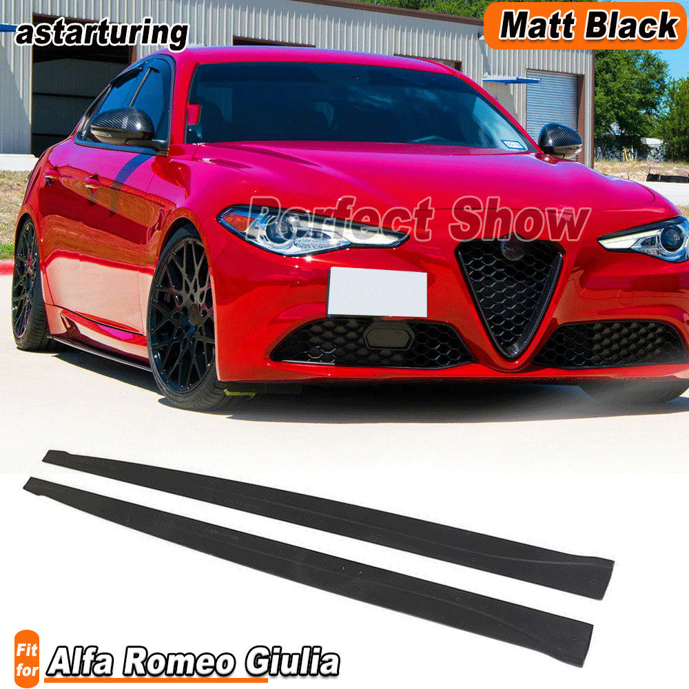 Fit for Alfa Romeo Giulia 952 Sedan 2015-2020 Matt Black Side Skirts Spoiler Lip