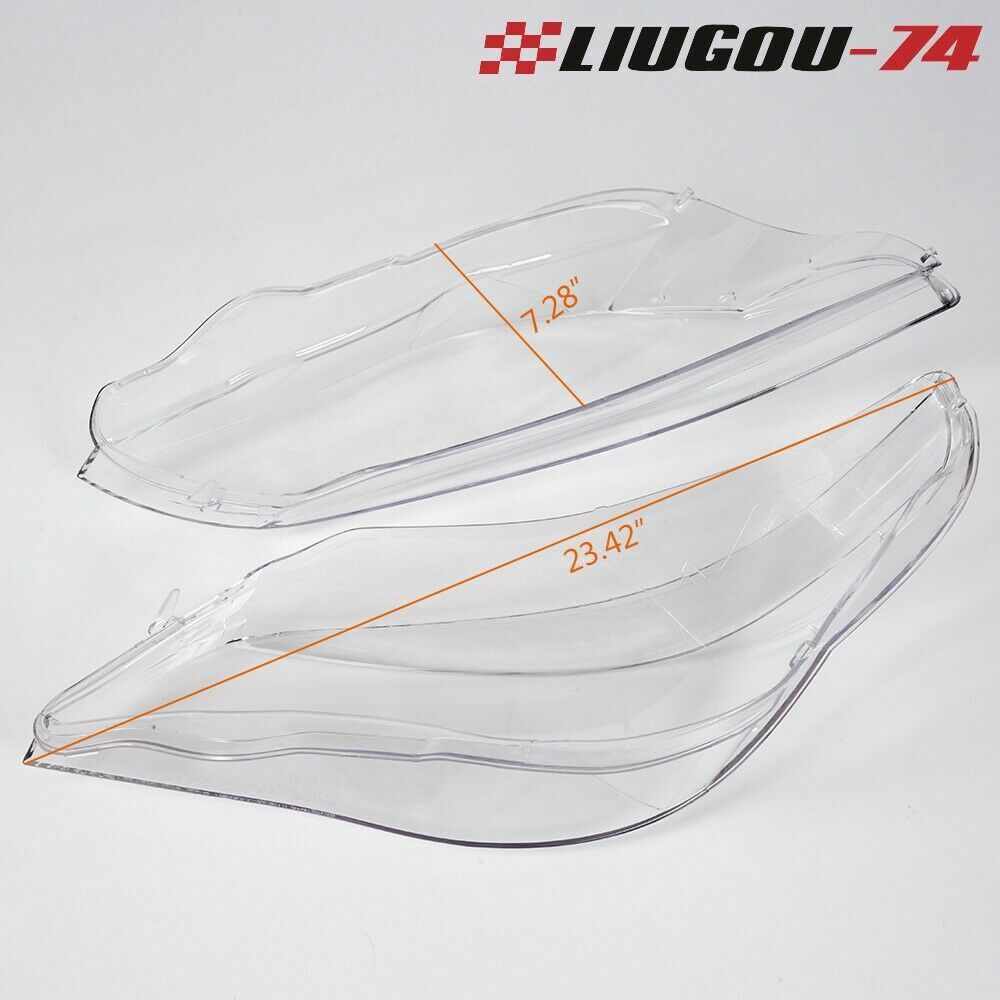 Pair of clear headlight covers Fit for 5 525i 530i 535i 550i E60 E61- v