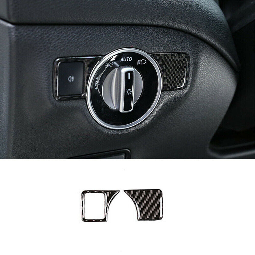 for Benz A CLA GLA Class Carbon Fiber Head Light Control Switch Panel Trim n