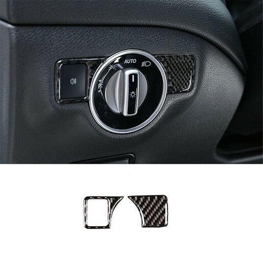 for Benz A CLA GLA Class Carbon Fiber Head Light Control Switch Panel Trim n