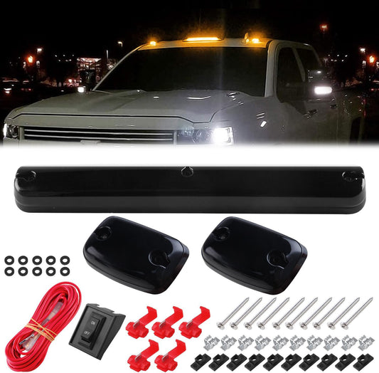 Amber color is available for 2007-22 Silverado for Sierra 2500HD/3500HD LED roof running cab lights. n