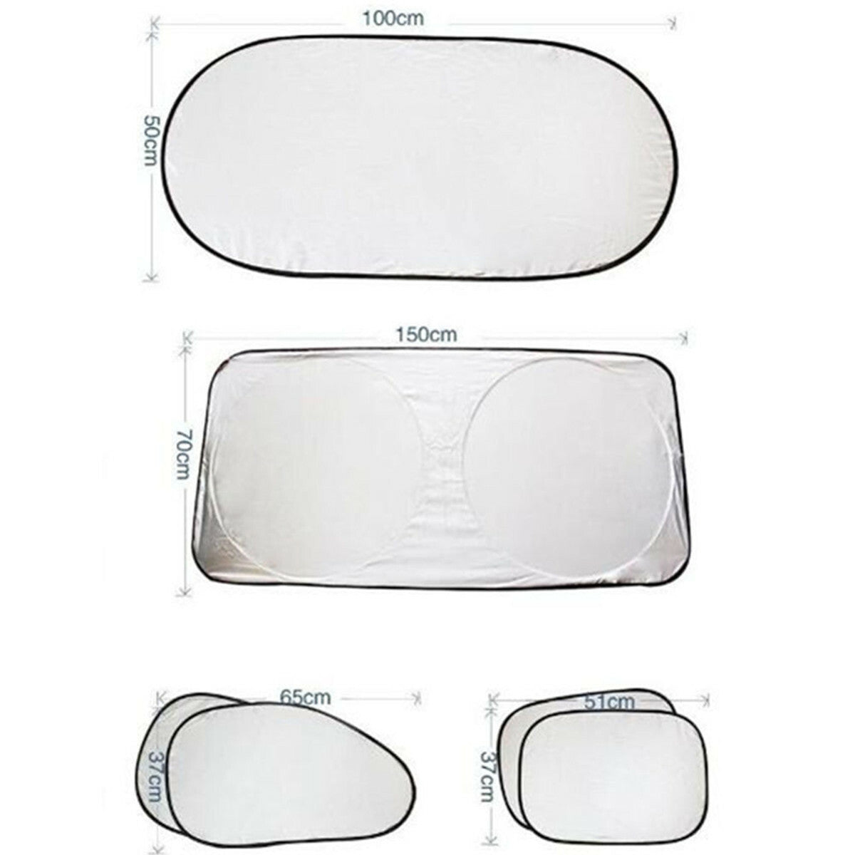 Car Sun Shade Window Screen Cover 6pcs Side Sunshade Protector For Summer