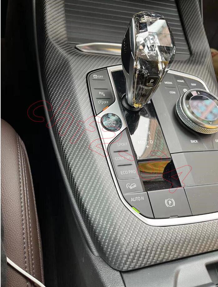 Matte Dry Carbon Interior Console Gear Shift Panel Trim For BWM X3 X4 M40i 2022+