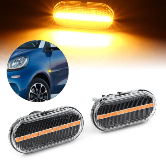 Dynamic Clear LED Side Marker Light Turn Signal Lamp for Smart Fortwo W453 C453