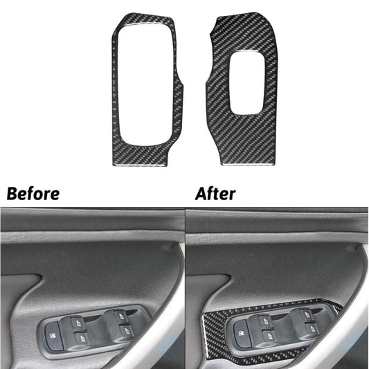 Carbon Fiber Rear Door Control Trim For Silverado/tahoe/ for sierra 2007-2014 TypeB v