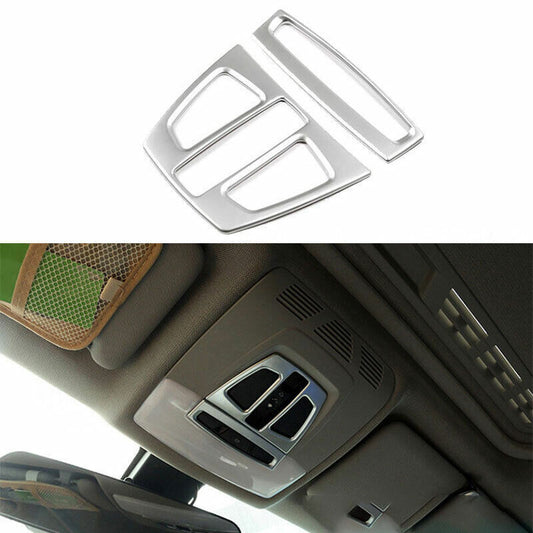 For 2014-18 for BMW 3 4 Series GT ABS Silver Front Reading Light Lamp Frame Trim 2P