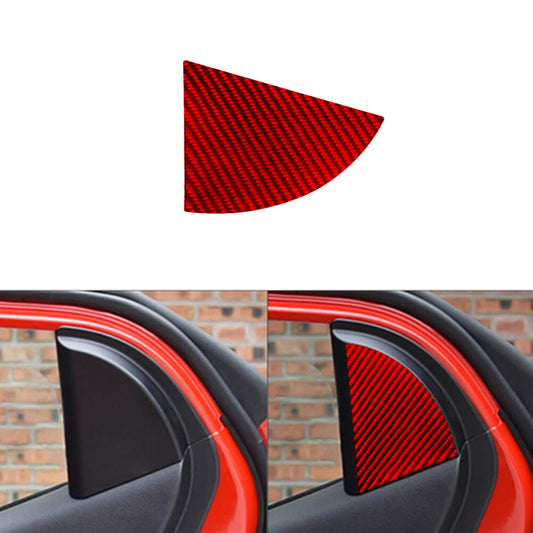 2PCS Red Carbon Fiber Door Speaker Sticker Trim for Hyundai Azera 2006-2011 v