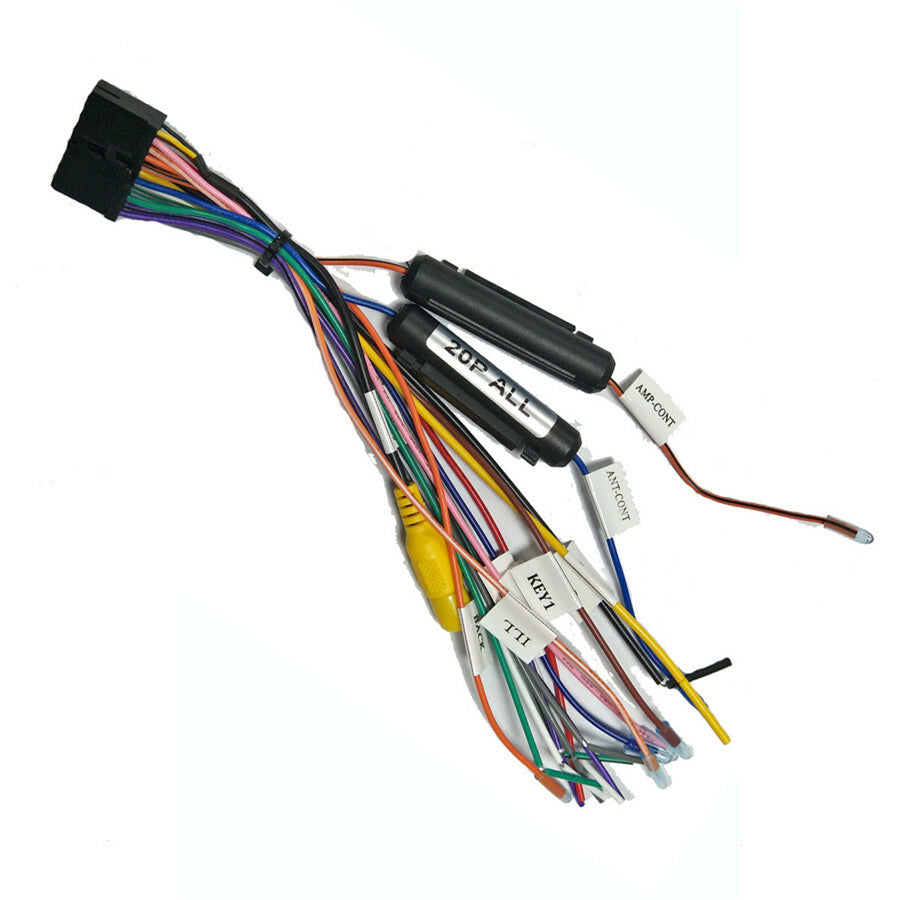 Universal 20PIN Car Stereo 1/2DIN Android Radio Wiring Harness Connector Adapter