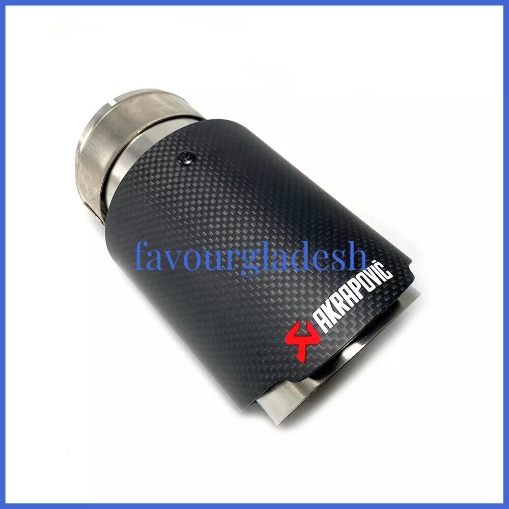 1PCS ID:2.5 (63mm) OD:4.0 (101mm) Akrapovic Carbon Fiber Exhaust Tip End Pipe