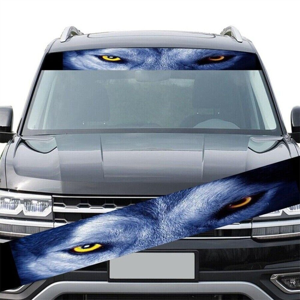 Vinyl WOLF EYES 3D Sunshade Decals For Car Front Windshield Sticker Decoration n
