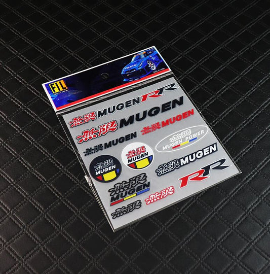 12-Piece Car Reflective Sticker Set, Badges, Decals, Vynil Mugen, for Toyota