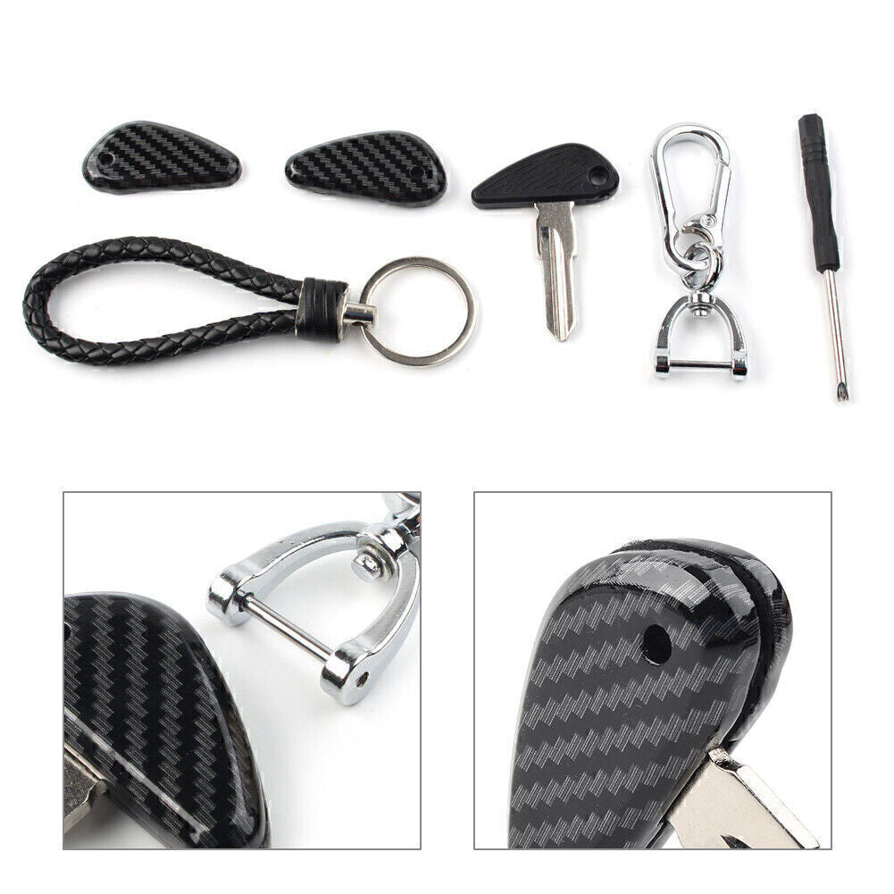 For Indian Scout 1920-2018 17 Uncut Blade Blank Key Embryo Carbon Fiber Pattern