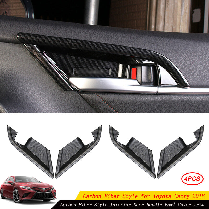 for Toyota for Camry 2018-2021 Interior Door Handle bowl cover trim Carbon Fiber ABS