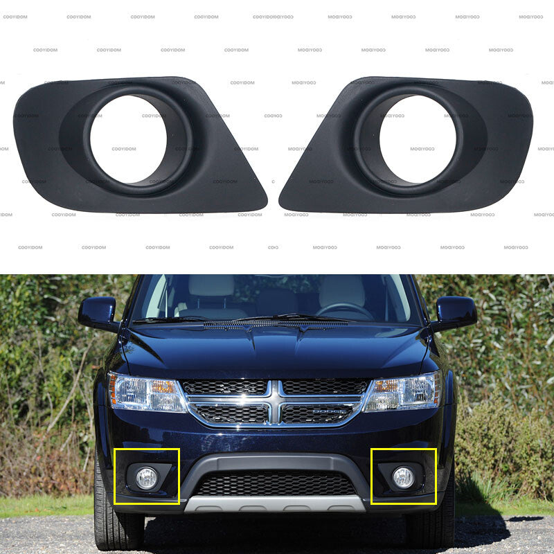 1 Pair for Dodge Journey 2011-2018 Front Driver& Passenger Side Fog Light Cover v