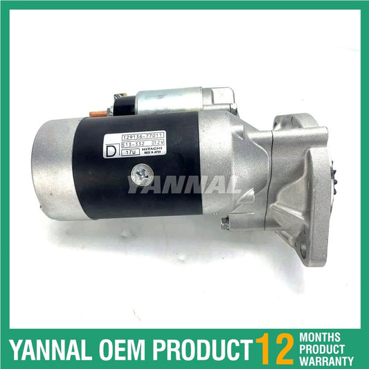 Brand new 4TNV88 starter motor 129136-77011, suitable for engine parts.