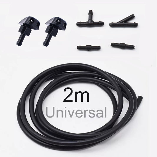 7x Universal Car Windshield Washer Nozzles Kit Front Spray Wiper Jet with Hose Q