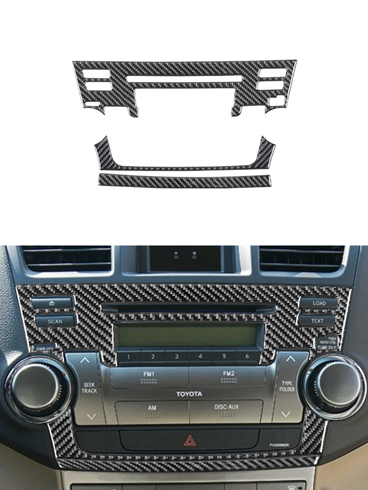 3X Red Carbon Fiber Climate Control Console Cover Trim For Fiesta 2011-2015 v
