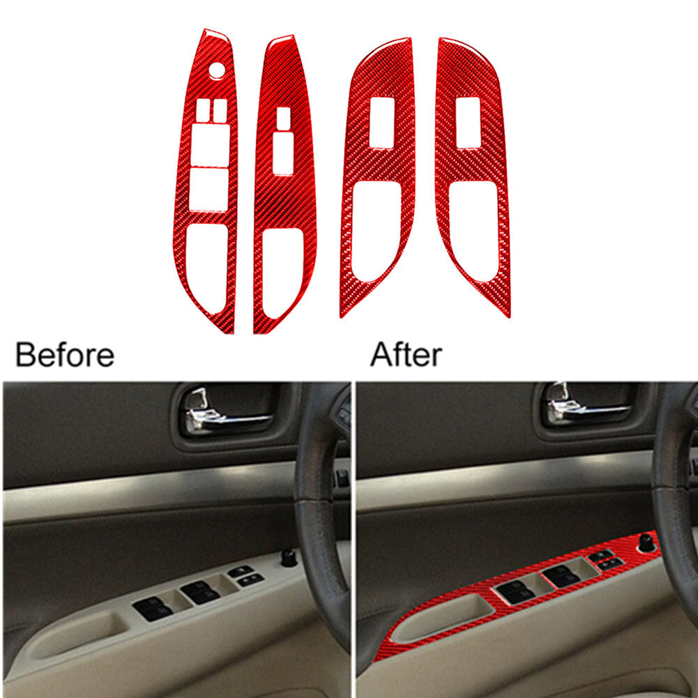 Red Carbon Fiber Ceiling Light Frame Trim Cover For Quest 2004-2006 TypeB v