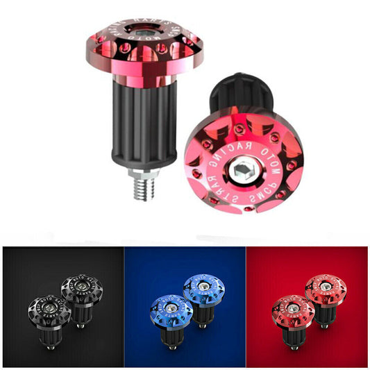 CNC Aluminum Carved Universal Motorcycle 7/8 Handlebar Grips Bar End Plug Caps Q