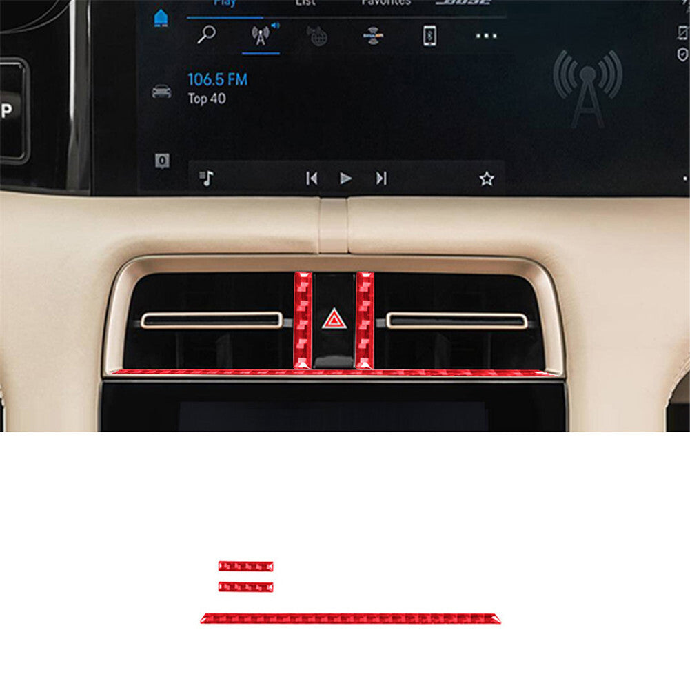 10X Red Carbon Fiber Central Console Panel Cover Trim for Porsche Taycan 2019-22