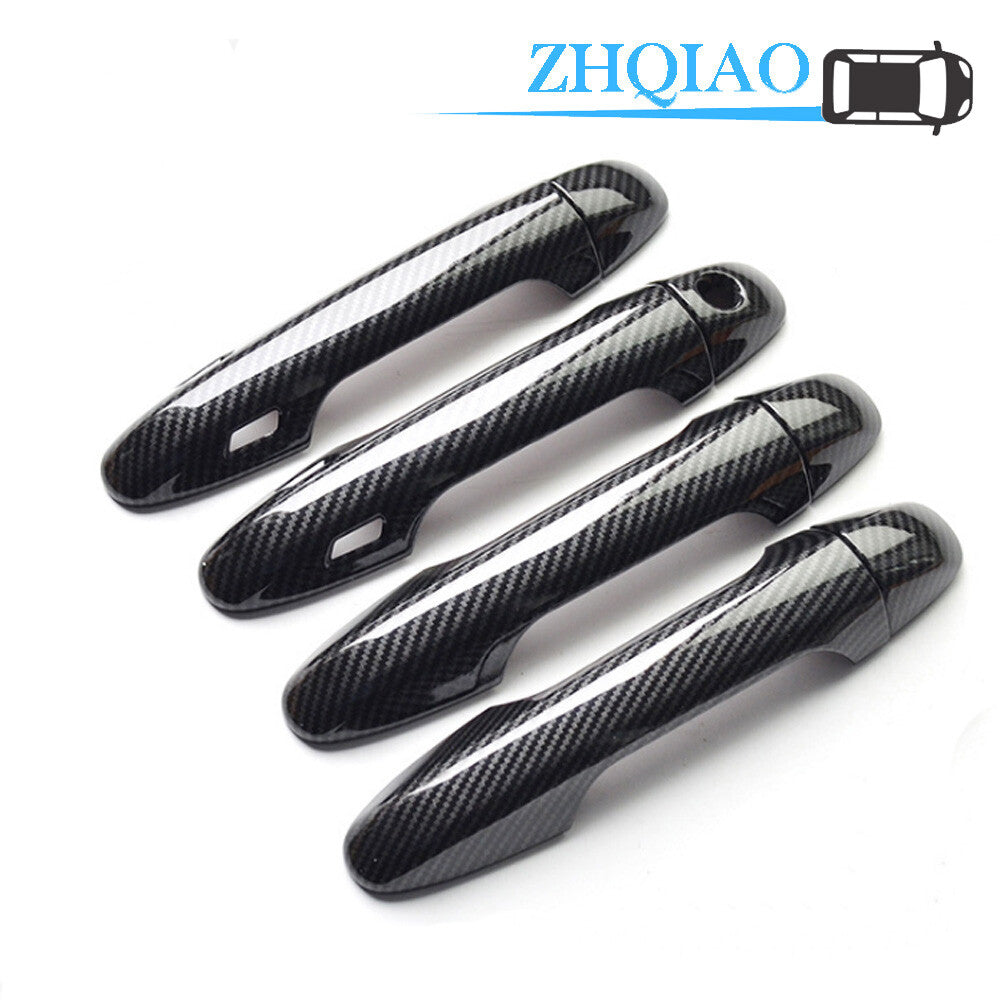 Carbon Fiber Side Door Handle Cover Trim Fit for Toyota Highlander 14-18