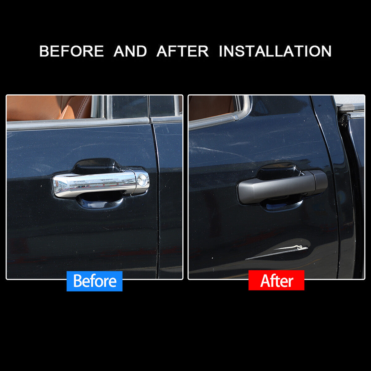 For Tundra CrewMax and Sequoia 2008-2021: Matte Black Door Handle Cover n