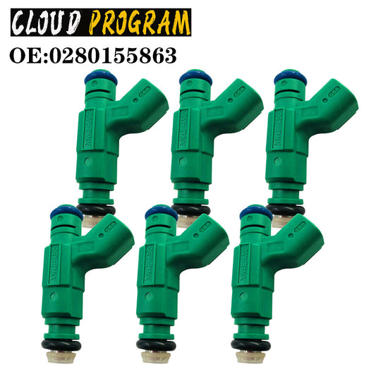 6PCS 0280155863 For Bosch Fuel Injectors For 2000-2007 for Jaguar S-Type 3.0L V6 v