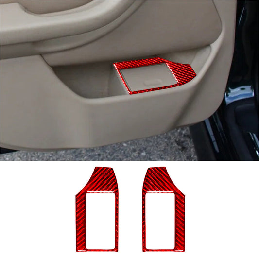 Red carbon fiber interior rear door ashtray frame cover trim for BMW E39 M5