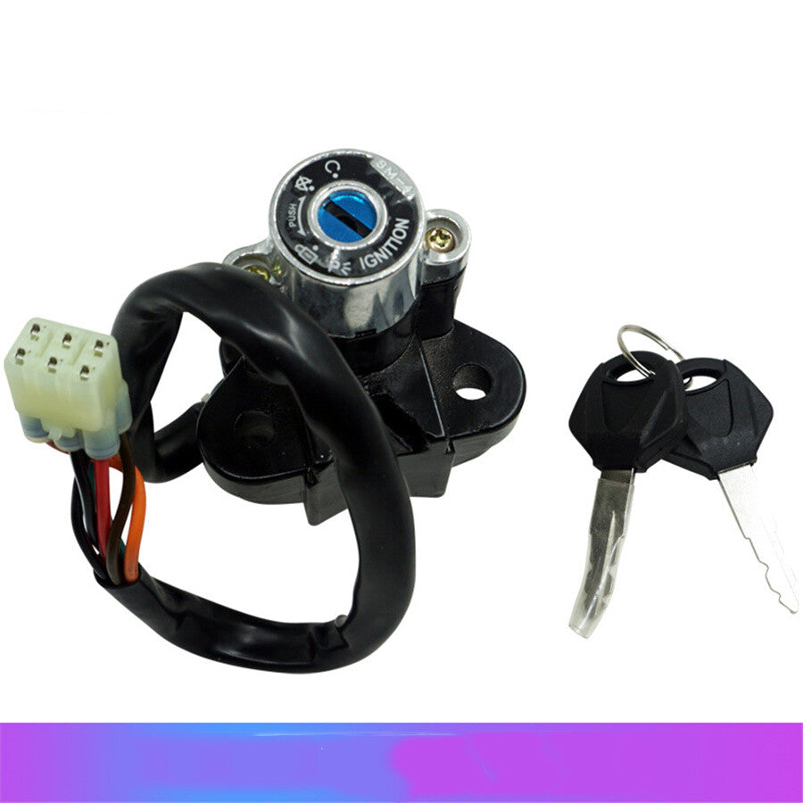 Universal Motorcycle ATV Modified Ignition Key Lock Kit Switch w/Keys Aluminum Q