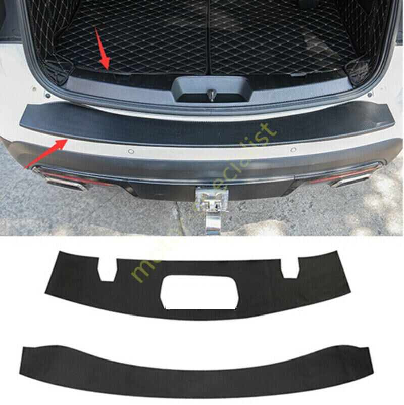 2Pcs Leather Rear Bumper Guard Sill Scuff Plate Trim for Ford Explorer 2011-2019