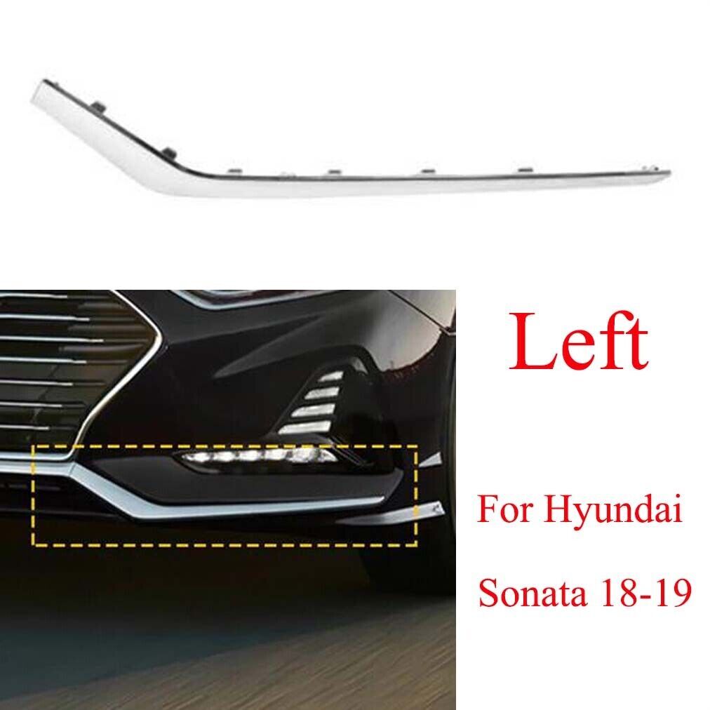 for Hyundai Sonata 2018-19 Left Side Front Bumper Lower Fog Trim Chrome Molding