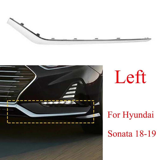 for Hyundai Sonata 2018-19 Left Side Front Bumper Lower Fog Trim Chrome Molding