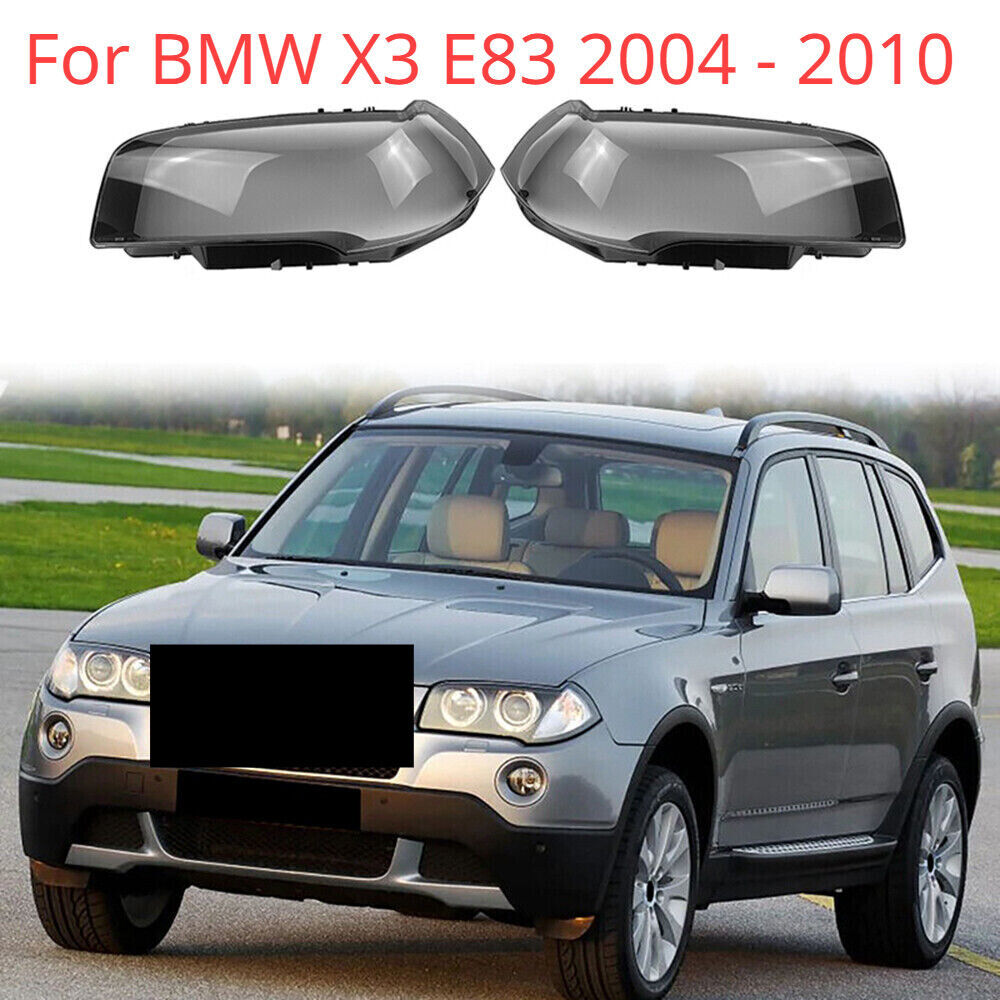 A pair of headlight lens replacement protective covers fits for BMW X3 E83 2004-2010 (2 pieces) Q