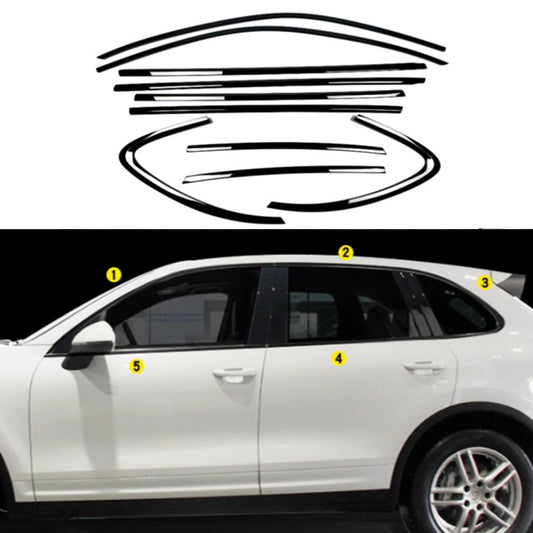 for Porsche for Cayenne 2011-2017 Black Titanium Window Frame Strip Trim Garnish New