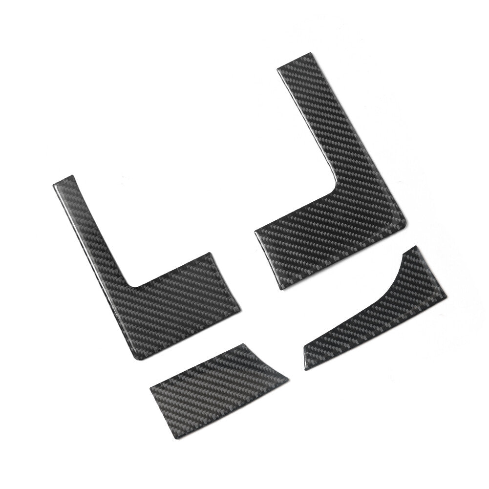 2X Red Carbon Fiber Rear for Seat Strips Cover Trim For 718 2016-2022 v