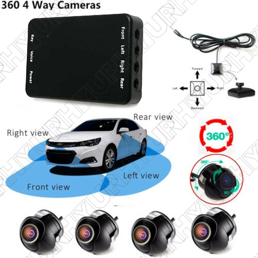 360 Degree Car Parking Panoramic View Rearview 4 Way Camera Control Box System