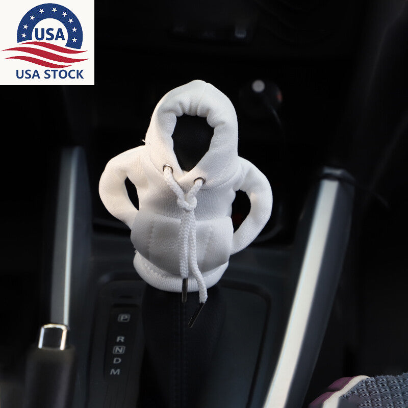 2PC Car Gear Shift Cover for Mini Hoodie Car Gear Shift Knob Cover Shirt White Shift Q