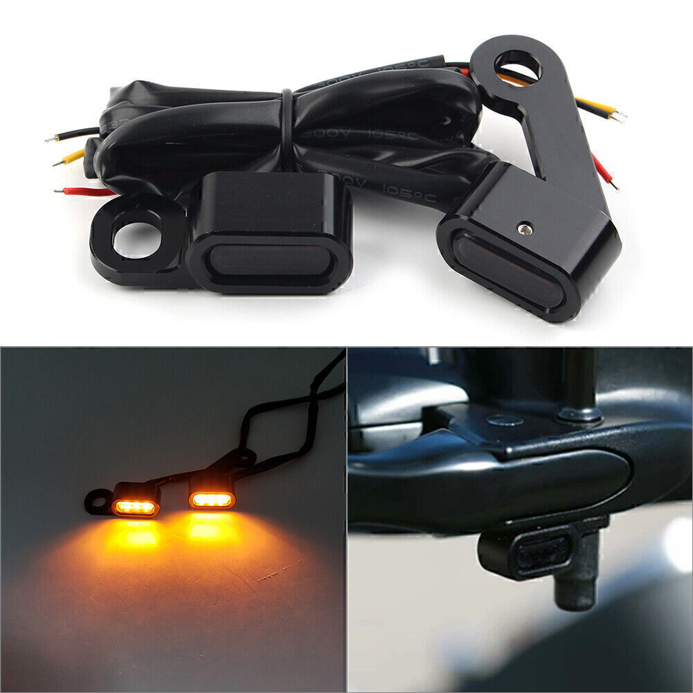 for Mini LED Turn Signal Handlebar Blinker Indicator Light Lamp Fit for Harley Sportster