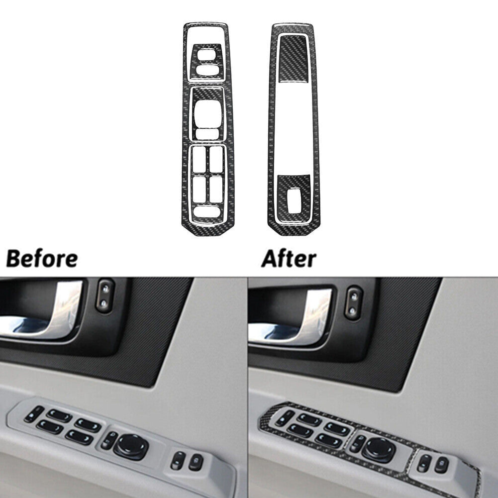 4Pcs Window Lift Button Panel Trim Cover Carbon Fiber for Jaguar XF 2009-2011 v